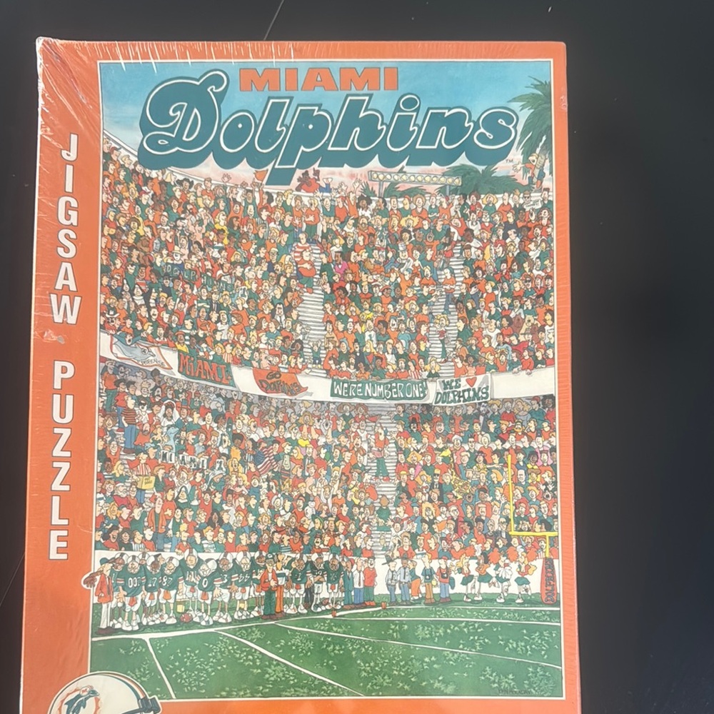 Miami Dolphins Jigsaw Puzzle - 1994 
Vibrant Orange and Green